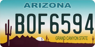 AZ license plate BOF6594