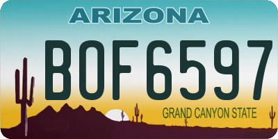 AZ license plate BOF6597