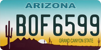 AZ license plate BOF6599