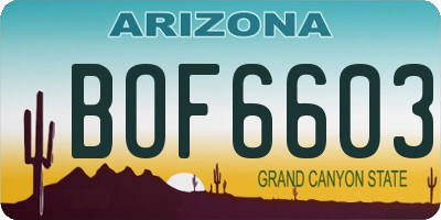 AZ license plate BOF6603