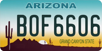 AZ license plate BOF6606