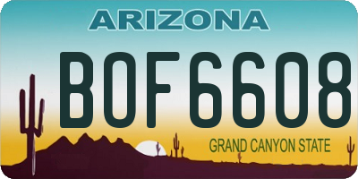 AZ license plate BOF6608