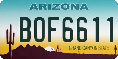AZ license plate BOF6611