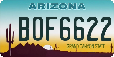 AZ license plate BOF6622