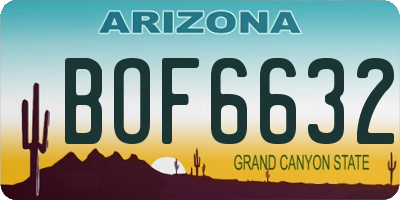 AZ license plate BOF6632
