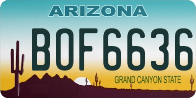 AZ license plate BOF6636