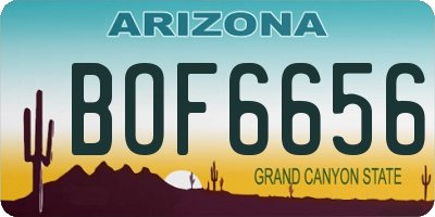 AZ license plate BOF6656