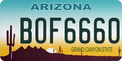 AZ license plate BOF6660