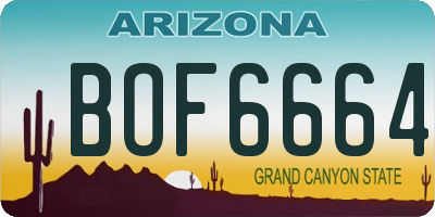 AZ license plate BOF6664