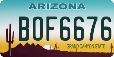 AZ license plate BOF6676