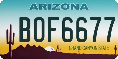 AZ license plate BOF6677
