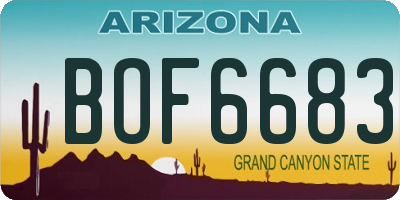 AZ license plate BOF6683