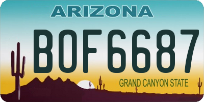 AZ license plate BOF6687