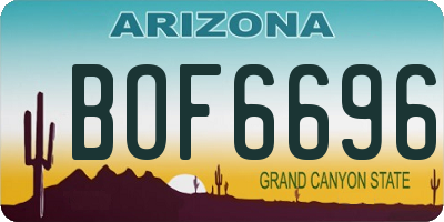 AZ license plate BOF6696