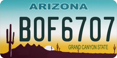 AZ license plate BOF6707