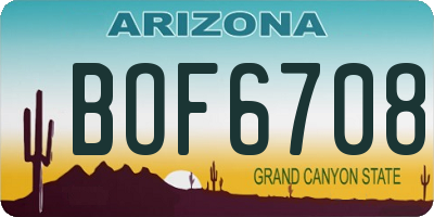AZ license plate BOF6708