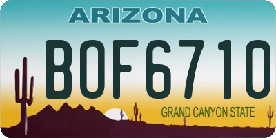 AZ license plate BOF6710
