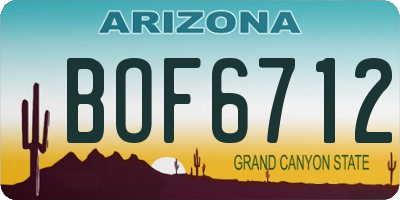 AZ license plate BOF6712