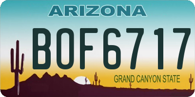 AZ license plate BOF6717