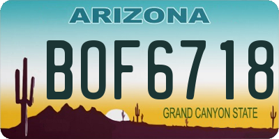 AZ license plate BOF6718