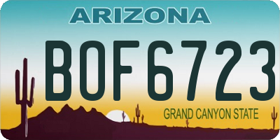 AZ license plate BOF6723