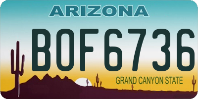 AZ license plate BOF6736