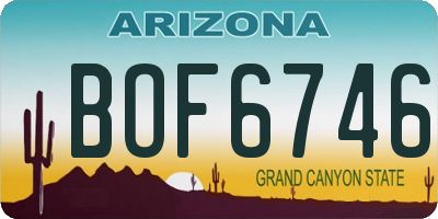 AZ license plate BOF6746