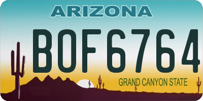 AZ license plate BOF6764