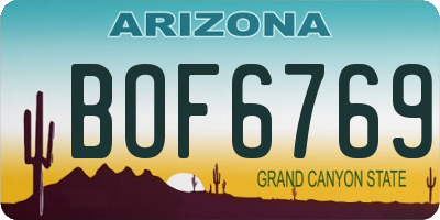 AZ license plate BOF6769