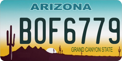 AZ license plate BOF6779