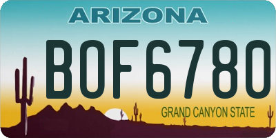 AZ license plate BOF6780