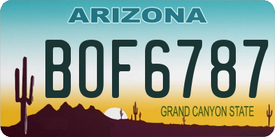 AZ license plate BOF6787