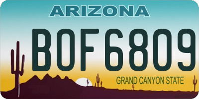 AZ license plate BOF6809