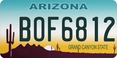 AZ license plate BOF6812