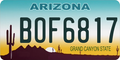 AZ license plate BOF6817