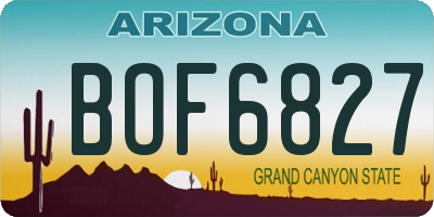 AZ license plate BOF6827