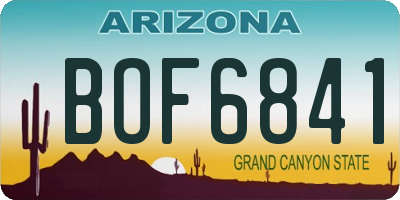 AZ license plate BOF6841