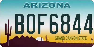 AZ license plate BOF6844