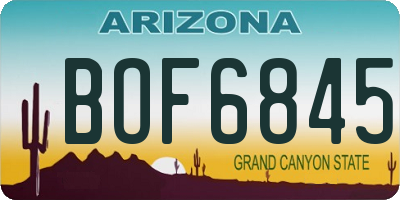AZ license plate BOF6845