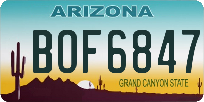 AZ license plate BOF6847