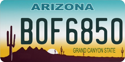 AZ license plate BOF6850