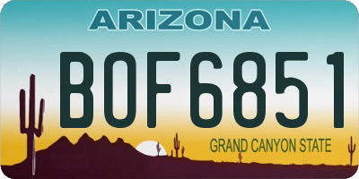 AZ license plate BOF6851
