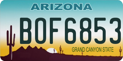 AZ license plate BOF6853