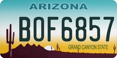 AZ license plate BOF6857