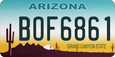 AZ license plate BOF6861