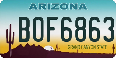 AZ license plate BOF6863