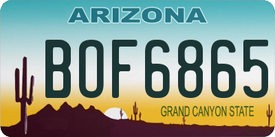 AZ license plate BOF6865