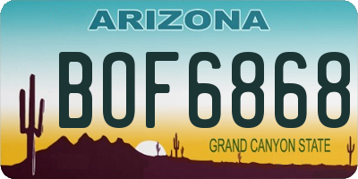 AZ license plate BOF6868