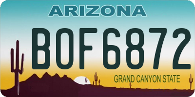 AZ license plate BOF6872