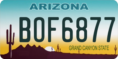 AZ license plate BOF6877